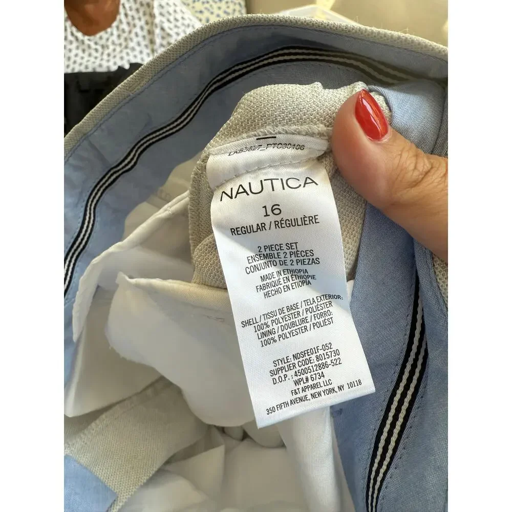 Nautica Boys Light Gray Gris Claire Dress Pant Size 16